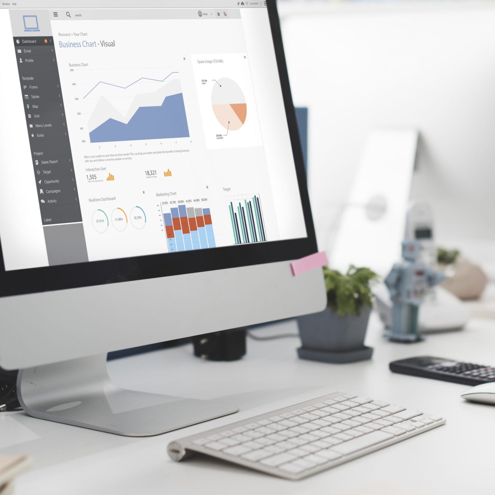 Business Chart Visual Graphics Report Concept
