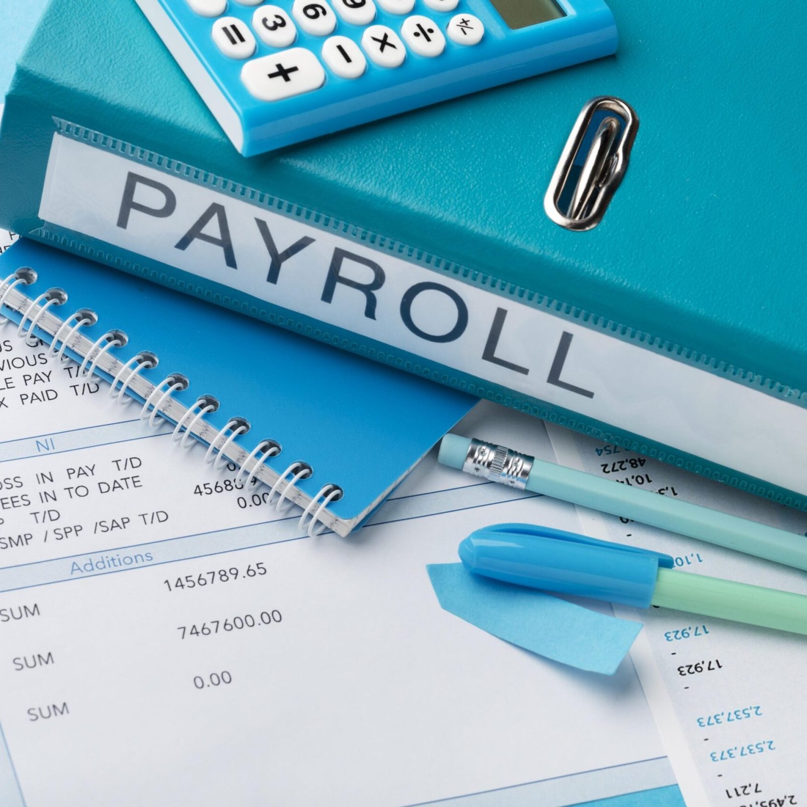 high-angle-payroll-concept